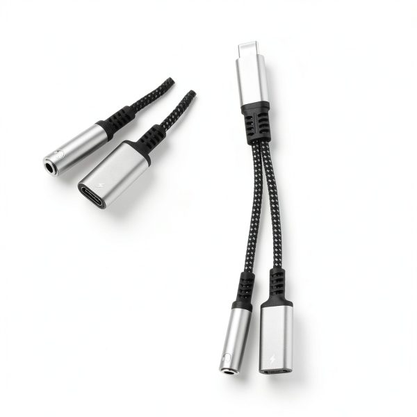 USB C to 35mm Adapter 2Pcs Nylon Braided 60W PD Charger-1