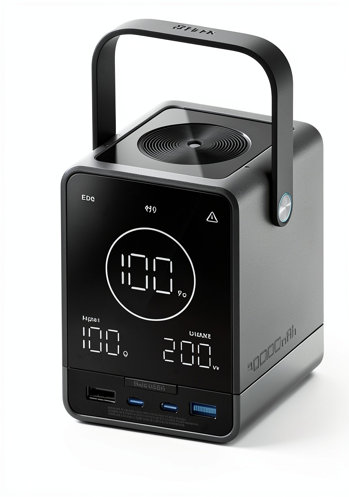 CUKTECH 30 power bank showing ports and display on a desk