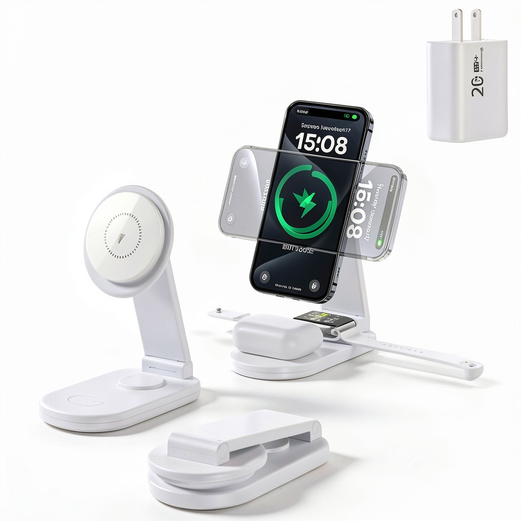 Pavo Wireless Charger folded on a modern desk