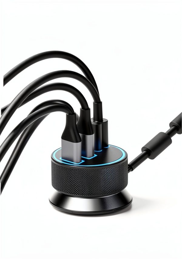 Pavo 90W 4 Port USB C Fast Car Charger for Families-2