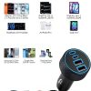 Pavo 90W 4 Port USB C Fast Car Charger for Families-3
