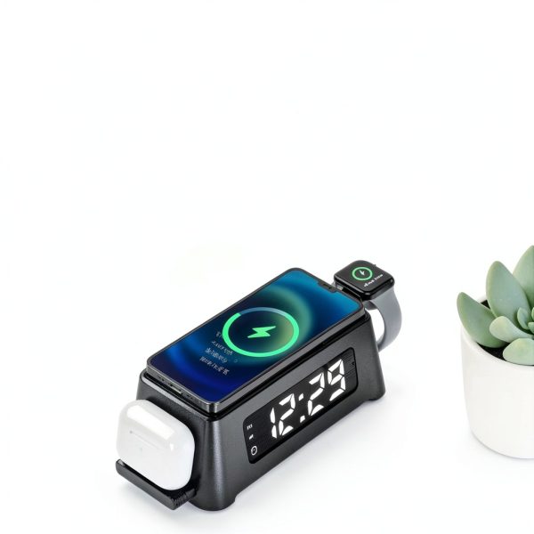 Pavo Wireless Charging Alarm Clock Multi Device Charging-5