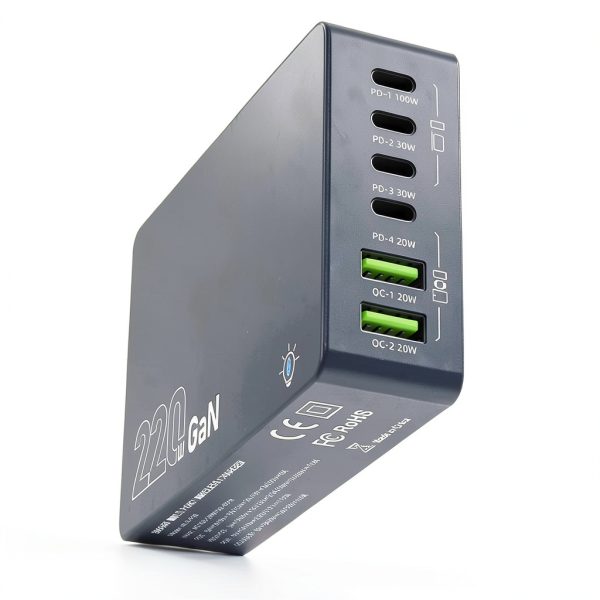 F8A 6 Port Charger 100W PD Smart Fast Charging Desk-9