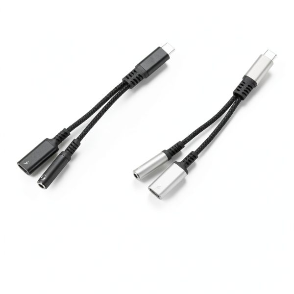 USB C to 35mm Adapter 2Pcs Nylon Braided 60W PD Charger-2