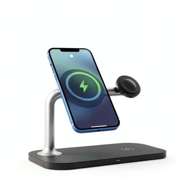 Magnetic Wireless Charger Stand All in One Kit Black White-6