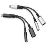 USB C to 35mm Adapter 2Pcs Nylon Braided 60W PD Charger-0