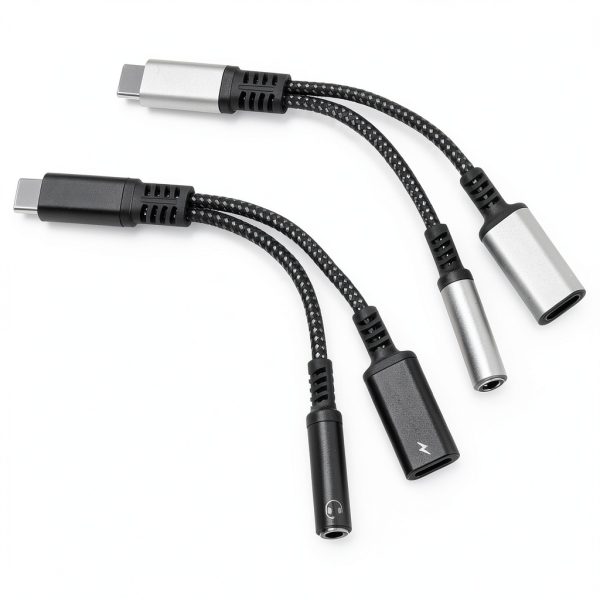 USB C to 35mm Adapter 2Pcs Nylon Braided 60W PD Charger-0