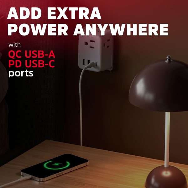 Energizer Multi Plug Outlet USB Fast Charging Wall Tap-2