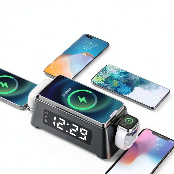 Pavo Wireless Charging Alarm Clock Multi Device Charging-4