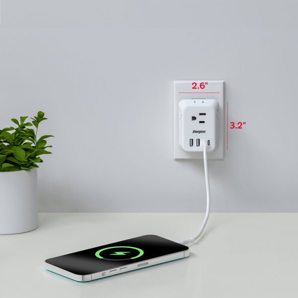 Energizer Multi Plug Outlet USB Fast Charging Wall Tap-4