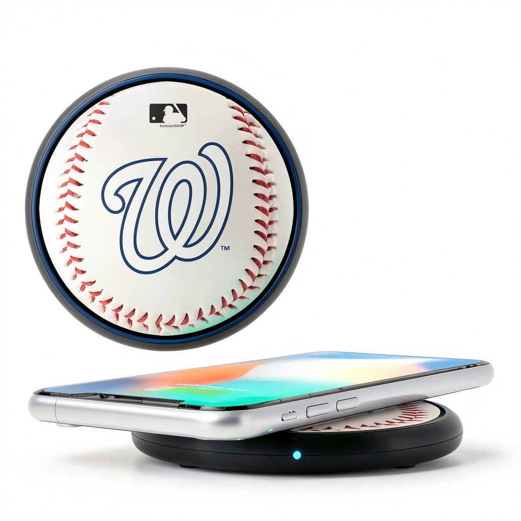 Washington Nationals Wireless Charging Pad on a desk