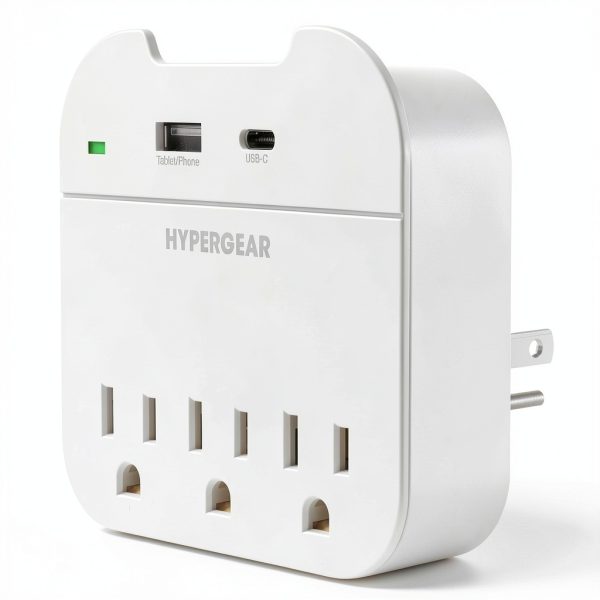 HyperGear Multi Plug Outlet Extender USB Fast Charge Compact-0