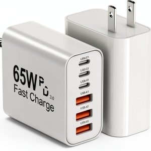 65W USB C Wall Charger 6 Port Fast Charging Power Delivery-0