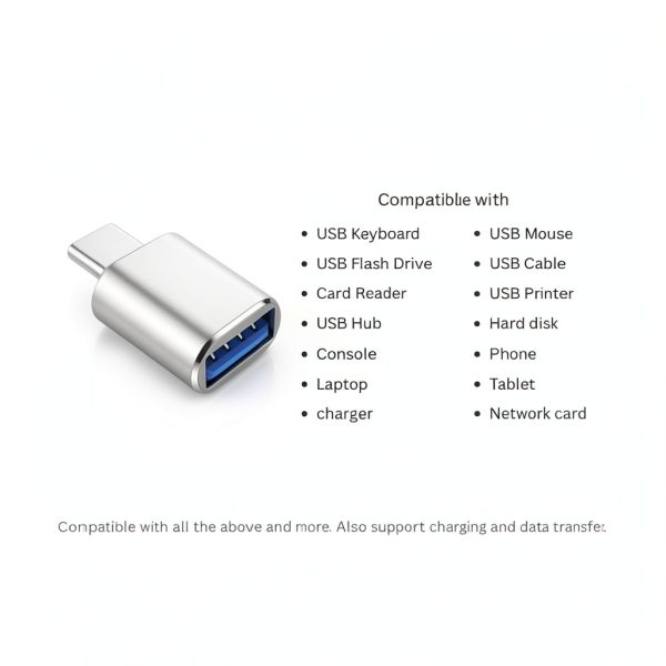 USB A to C Adapter 3 Pack Multi Purpose Device Connector-3
